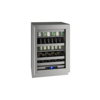 U-Line - 24 inch Beverage Center with LED Lighting - UHBV524-SG01A Open Box