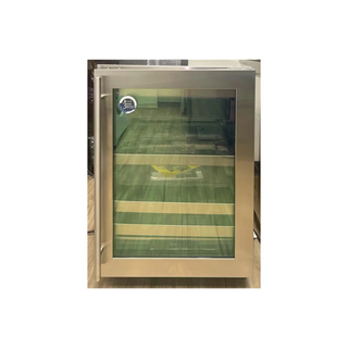 Wine cooler with glass door on a white background