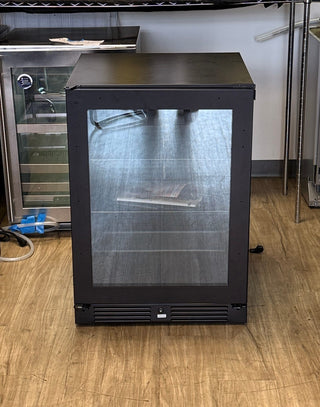 Zephyr 24 inch beverage center PRB24C01CPG panel ready, black - front view 