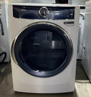 Electrolux ELFG7637AW 27-inch gas dryer white, front view