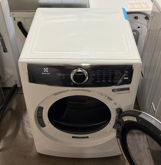 Electrolux ELFG7637AW 27-inch gas dryer white, top front view