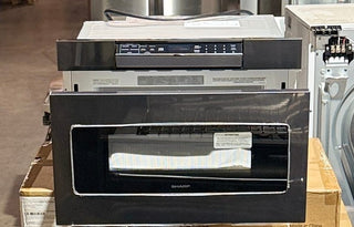 Sharp SMD2470AH 24-inch microwave drawer stainless steel, control panel, interior view
