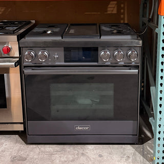 Open Box Dacor DOP36M94DLM 36 Dual-Fuel Range in Graphite Stainless Steel – Front View