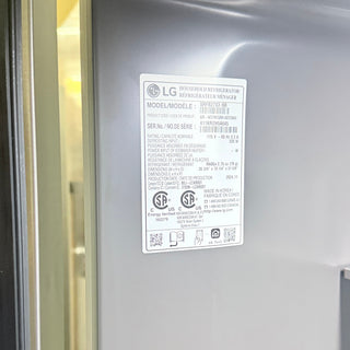 LG STUDIO SRFB27S3 36 inch Counter Depth French Door Refrigerator - Open Box, serial tag