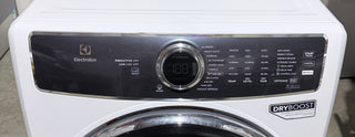 Electrolux ELFG7637AW 27 inch Front Load Gas Dryer - Open Box, knob and control panel