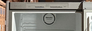 Open box Miele KFN12823SD 24-inch bottom freezer refrigerator in stainless steel – Control panel