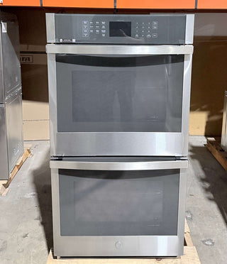 GE JKD3000SNSS 27" Smart Built-In Double Wall Oven in Stainless Steel - Open Box, front view