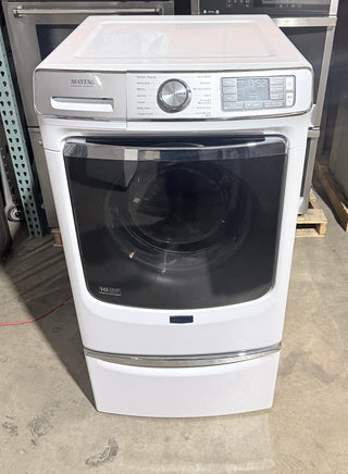 Maytag MHW8630HW 27 inch Front Load Washer with Pedestal - Open Box, front view