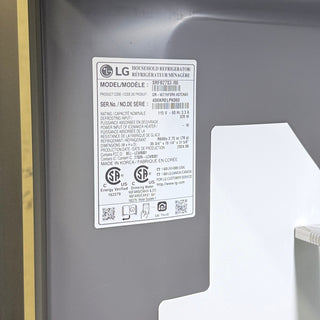 LG STUDIO SRFB27S3 36 inch Counter Depth French Door Refrigerator - Open Box, serial number