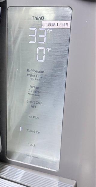 LG STUDIO SRFB27S3 36 inch Counter Depth French Door Refrigerator - Open Box, touchpad panel