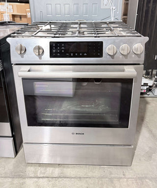 Bosch HDIP054U 30" Benchmark Dual-Fuel Slide-In Range in Stainless Steel - Open Box, front view