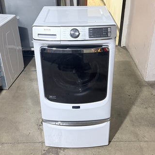Maytag MHW8630HW 27" Front Load Washer with Pedestal, Front View - Open Box | Appliance Key