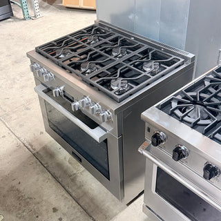 Miele HR1134-3G 36 inch Freestanding Gas Range, Side View- Open Box | Appliance Key