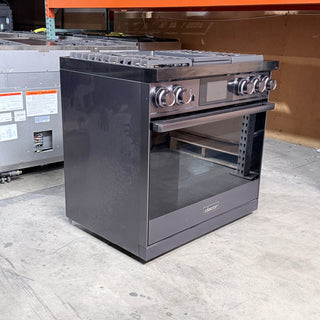 Dacor DOP36M94DLM 36 inch Professional Dual Fuel Range, Side View – Open Box | Appliance Key