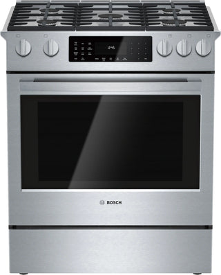 Bosch HDIP054U 30" Benchmark Dual-Fuel Slide-In Range in Stainless Steel - Stock photo