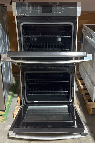 GE 27 inch double oven door handles and stainless steel finish, Interior view, Model JKD3000SNSS (Open Box)