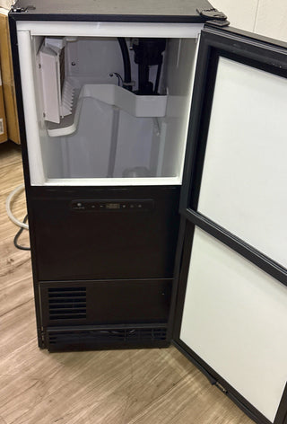 U-Line 15-inch Clear Cube Ice Maker interior view showing ice storage compartment, Model UHCP115-IS81A (Open Box)