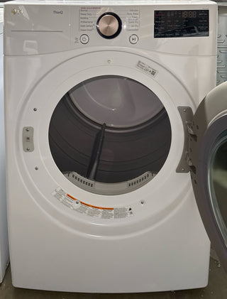 LG 27-inch Gas Smart Dryer with 7.4 cu. ft. capacity, white, Interior drum, Model DLGX4001W (Open Box)