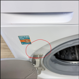 LG WM1455HWA 24 inch Smart Compact Washer | Open box front view (scuff)